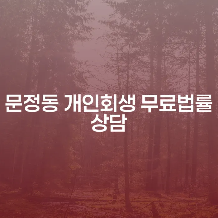 문정동 개인회생 무료법률상담